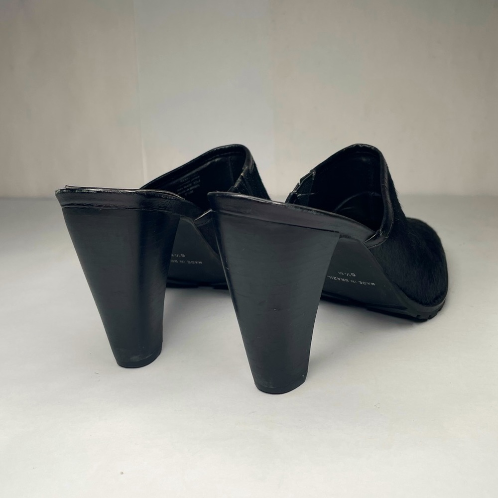 Matisse Black Calf Hair Almond Cammy Slip On Western Mules - Picture 7 of 13